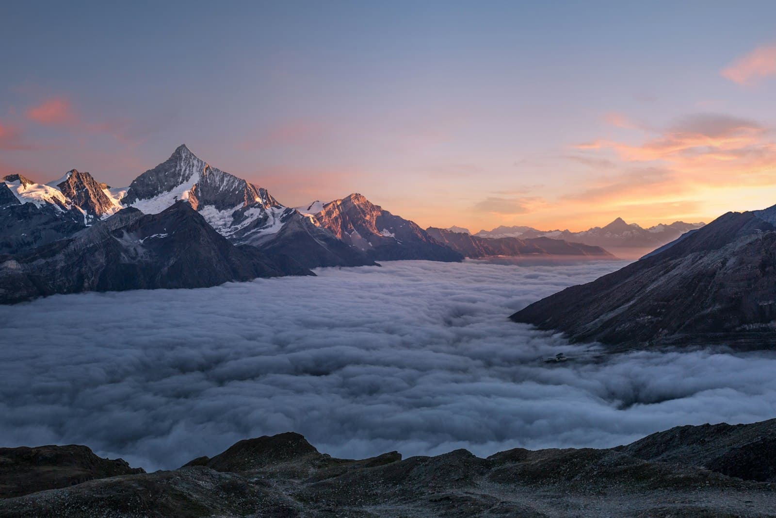 Mountain landscape at sunrise